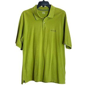 Columbia Polo Shirt Cotton Chartreuse Green Golf Classic Casual Unisex Mens M